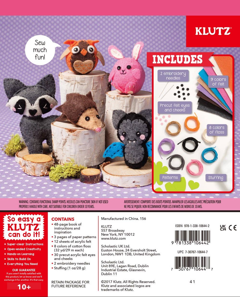Hand-Sewing & Textile Arts Learning Kit: Animal Plush Construction and Pattern Skills