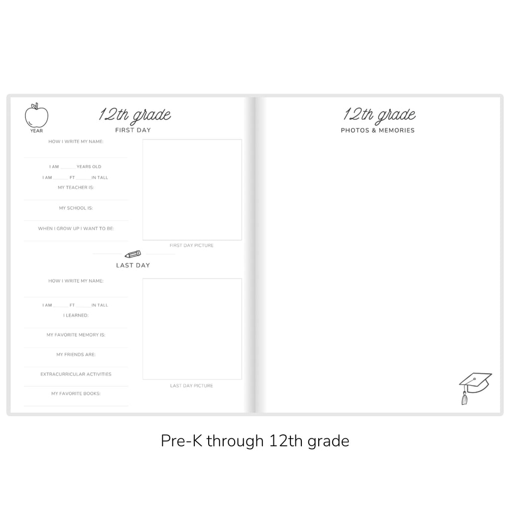 Timeless Gray Plaid School Memory Journal