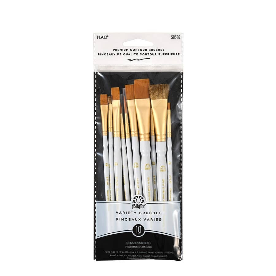 Folkart ® Artist Variety Brush Set, 10-Piece