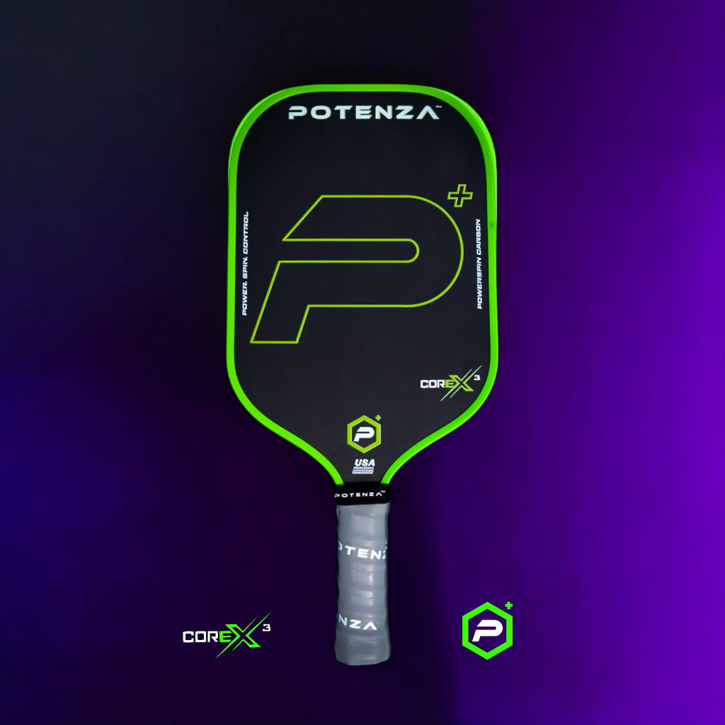 P+ PowerSpin Carbon COREx3 (Neon Green, Elongated Face)