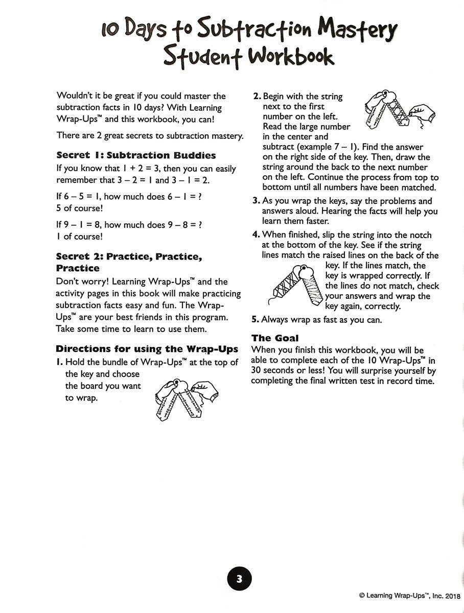 Learning Wrap-ups: 10 Days to Subtraction Mastery