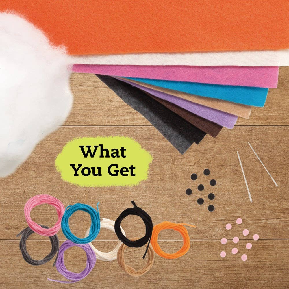 Hand-Sewing & Textile Arts Learning Kit: Animal Plush Construction and Pattern Skills