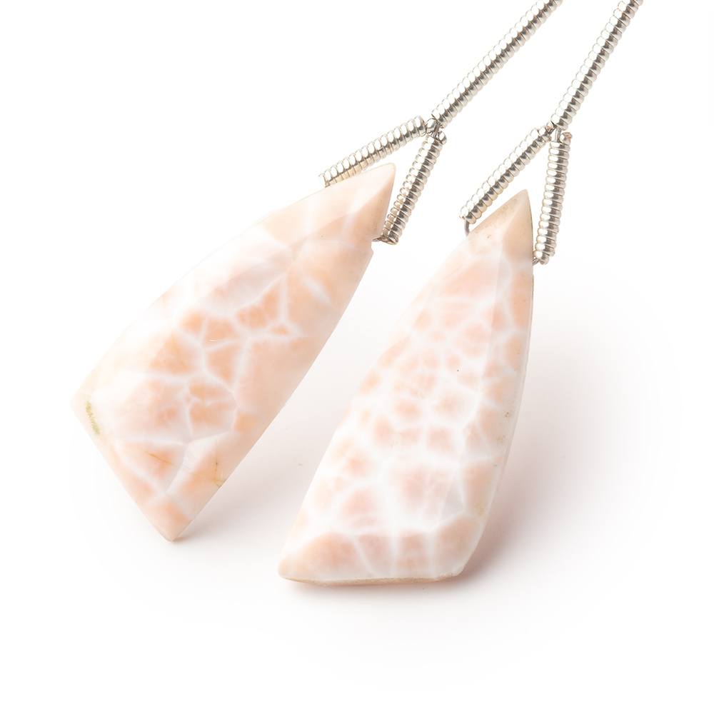 23-25mm Natrolite Fancy Shape Briolette Set of 2 Focals