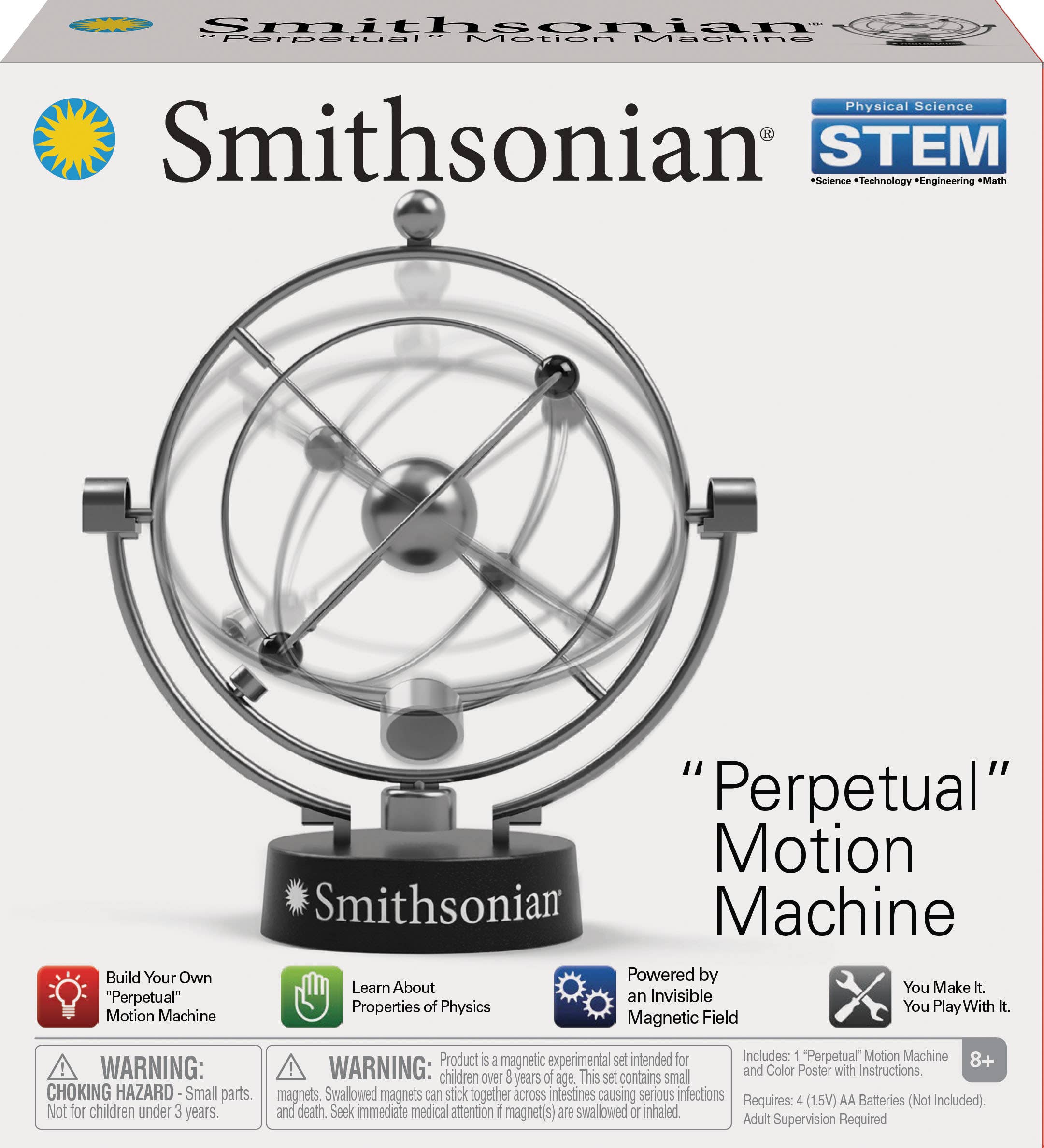 Smithsonian Perpetual Motion Machine: Physics Engineering Kit – Magnetic Motion and Thermodynamics Learning System (STEM Energy & Motion Exploration Activity)