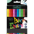 Black Edition Felt Tip Brush Pens Markers 10 Ct Box