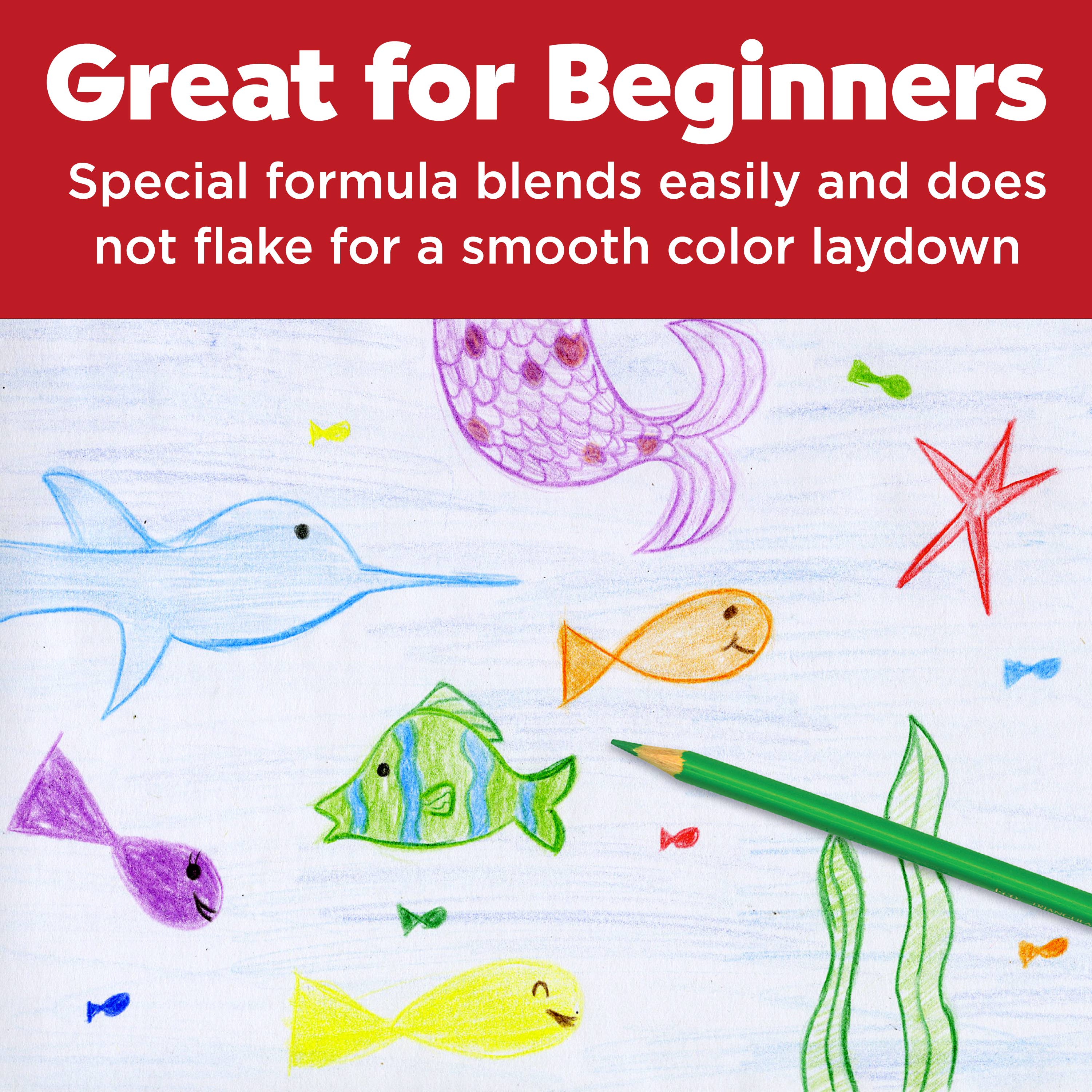 Educational Ergonomic 12 ct Colored Pencils Set – Triangular EcoPencils for Fine Motor Skill Development and Art Learning