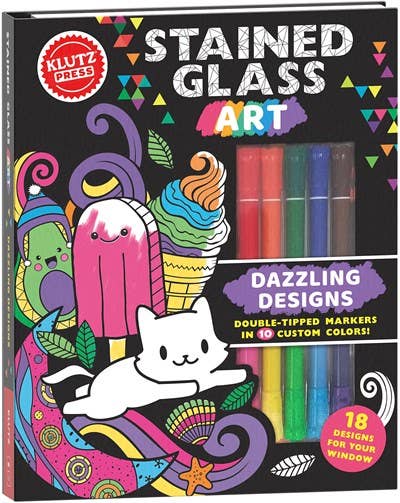 Klutz® Stained Glass Art: Dazzling Designs – Light & Color Exploration Activity Book