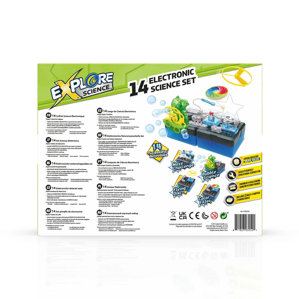 Electronic Science Building Kit – STEM Circuit Learning Set with 14 Engineering Activities (Hands-On Electricity & Design Exploration)