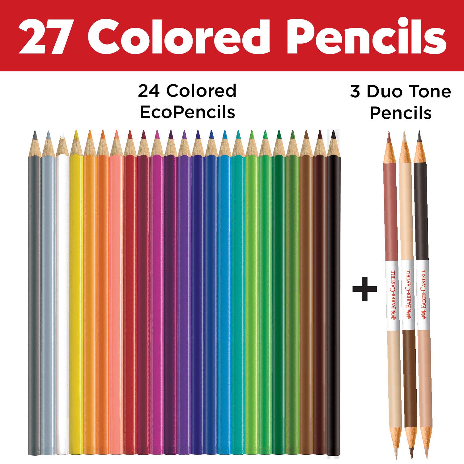 Educational World Colors Colored Pencil Set (27 Pack) – Skin Tone Art Pencils for Diversity, Portrait Drawing, and Creative Expression