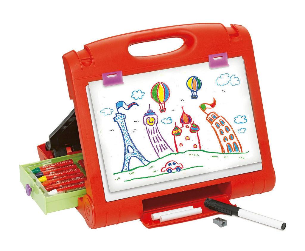 Faber Castell Do Art Travel Easel with 37 Pieces of Art Supplies for Kids