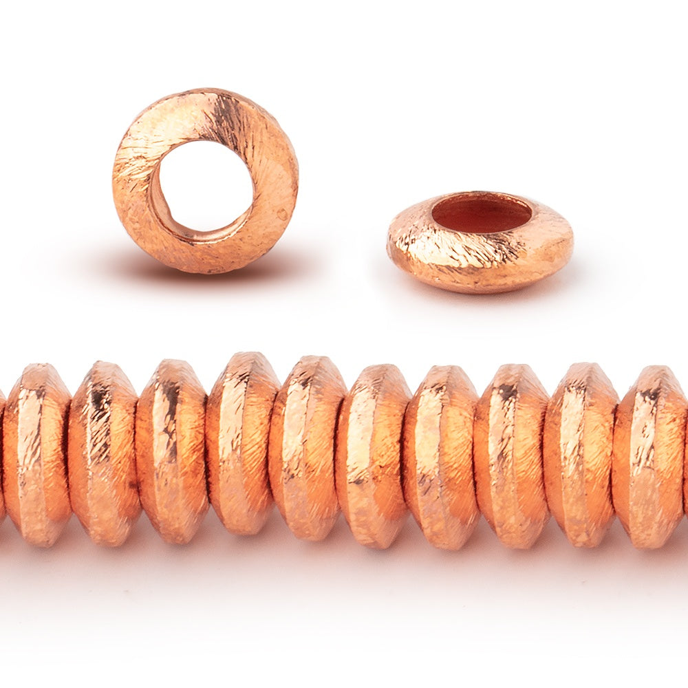 10mm Brushed Large Hole Disc Beads
