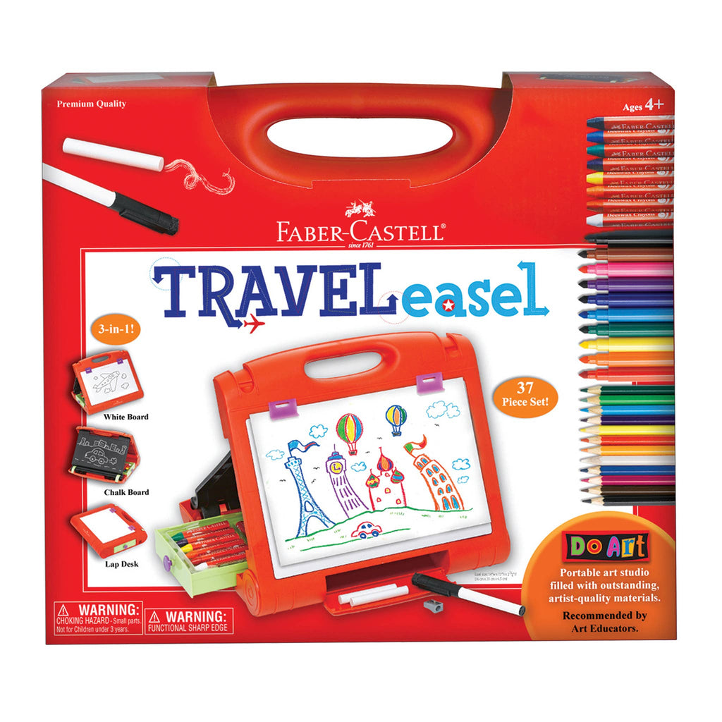 Faber Castell Do Art Travel Easel with 37 Pieces of Art Supplies for Kids