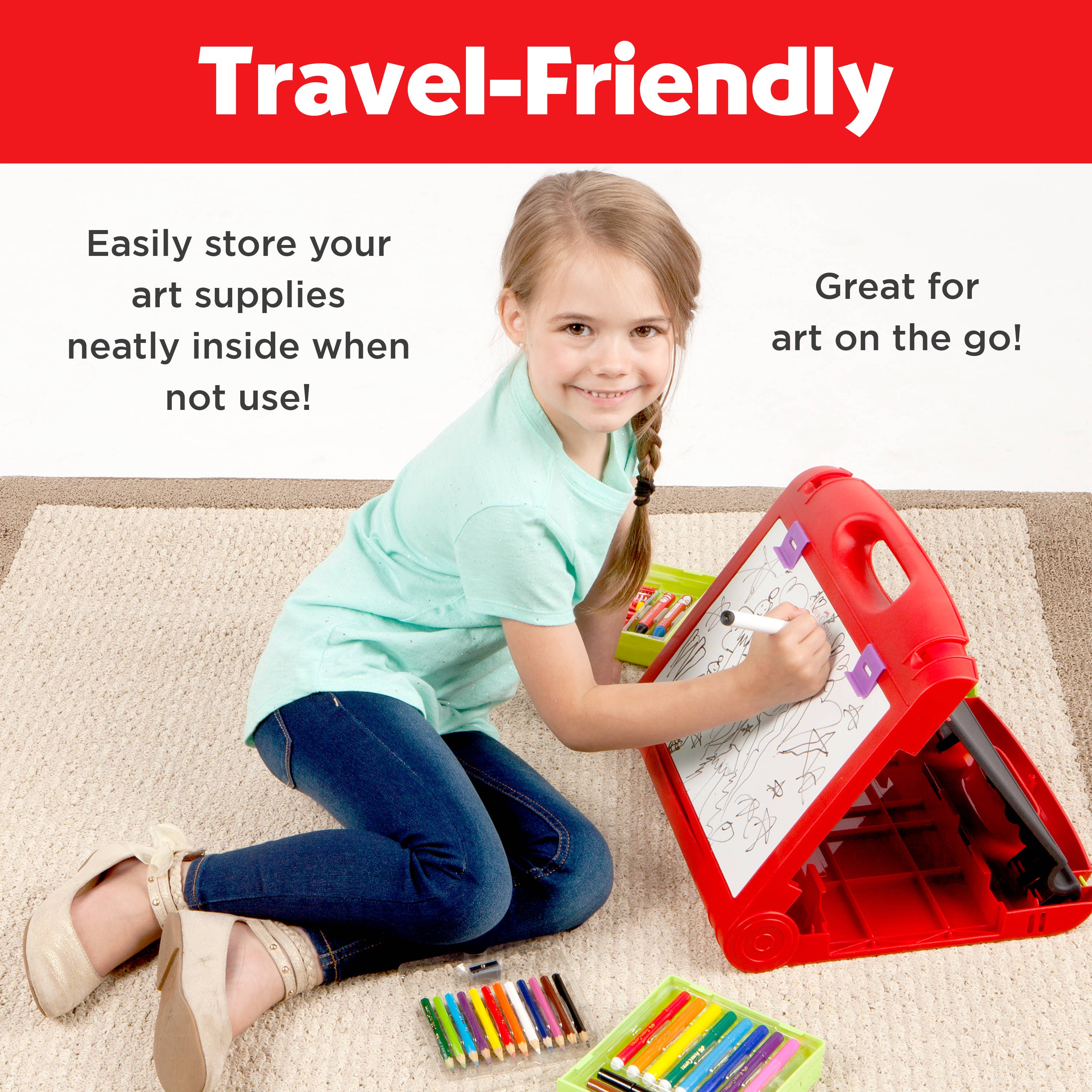 Faber Castell Do Art Travel Easel with 37 Pieces of Art Supplies for Kids