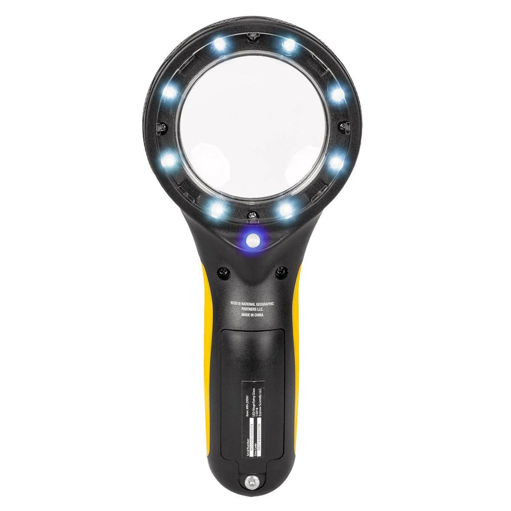 National Geographic® LED 3x Magnifying Glass – Scientific Field Investigation & Observation Tool