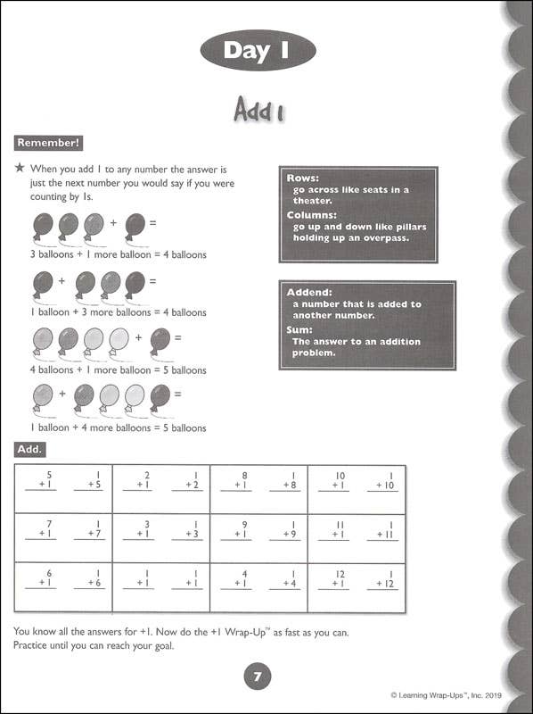 Learning Wrap-ups: 10 Days to Addition Mastery