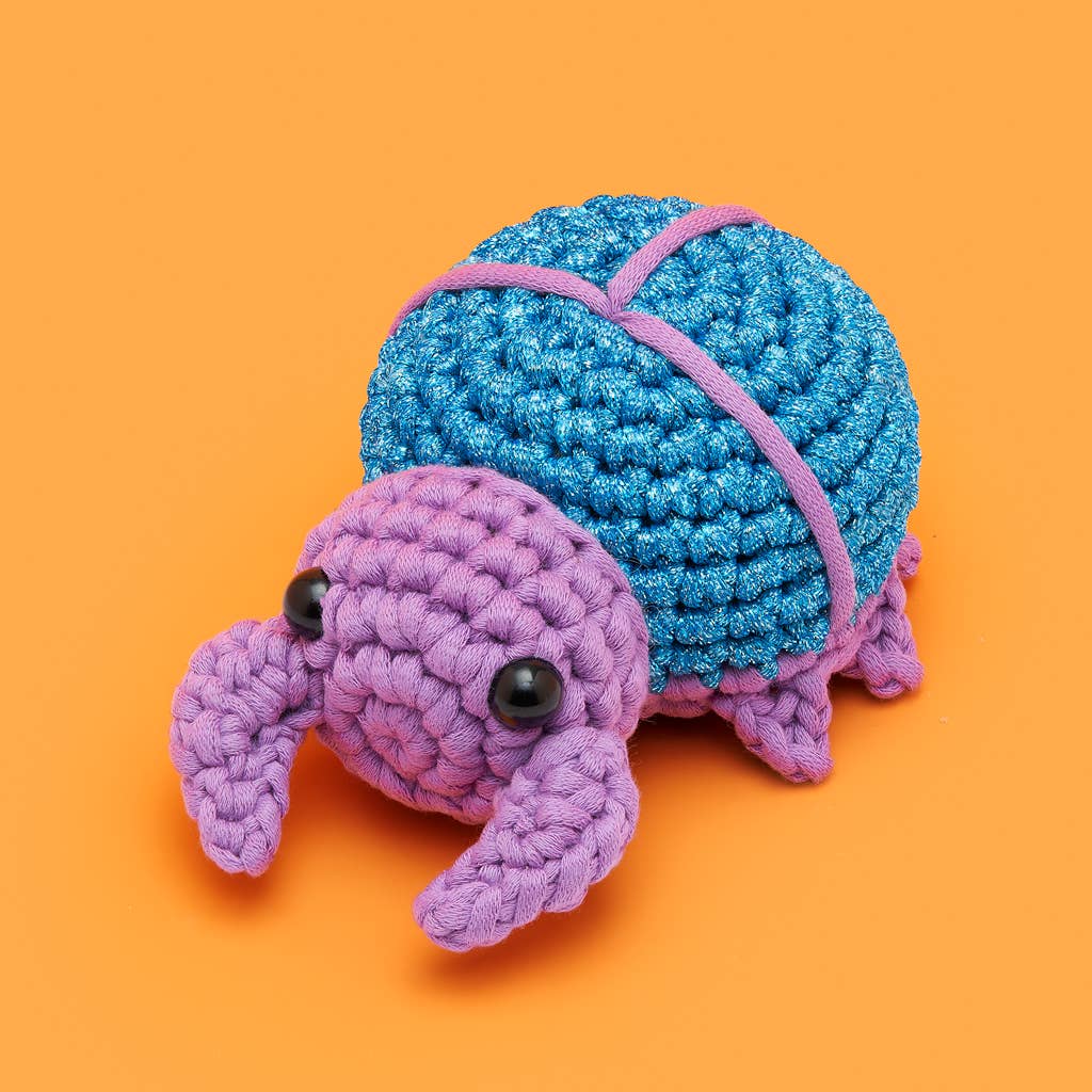 Educational Crochet Learning Kit – Beginner Fiber Arts Skill Development: Woobles Roland the Beetle Crochet Kit