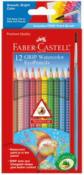 Educational Watercolor Pencil Set (12 Pack) – Triangular Grip EcoPencils for Blending, Color Theory, and Art Skill Development