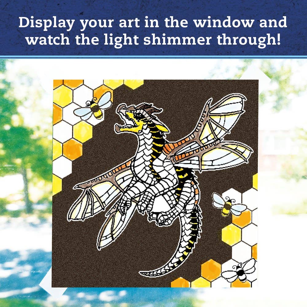 Klutz® Wings of Fire Stained Glass Art – Dragon Design & Color Learning Kit