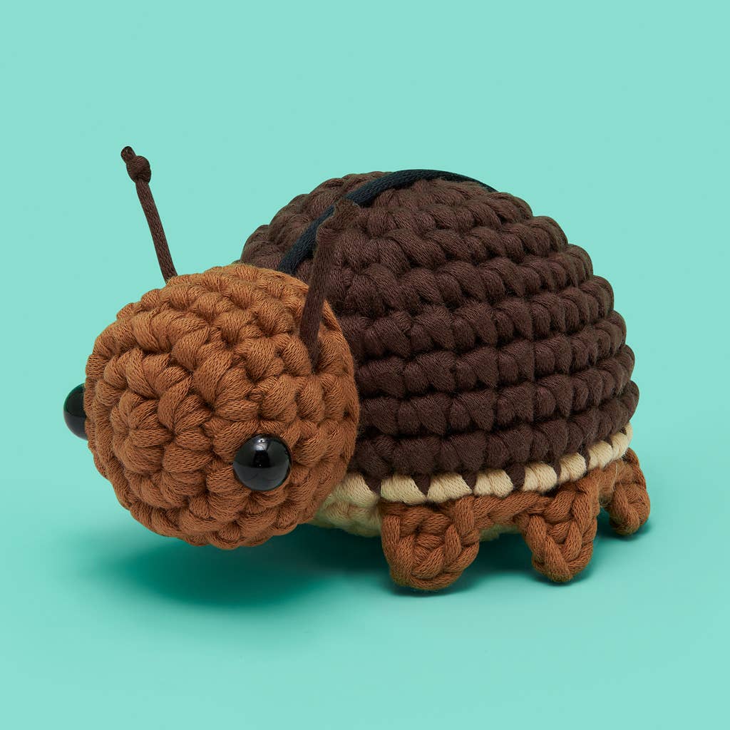 Educational Crochet Learning Kit – Beginner Fiber Arts Skill Development: Woobles Charlie the Roach Crochet Kit