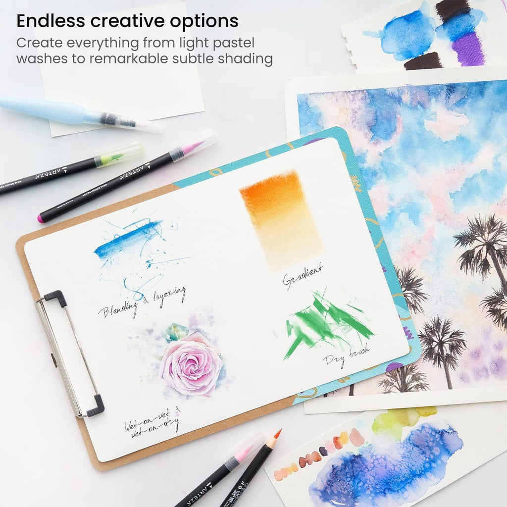 Arteza® Real Brush Pens® Set – 13-Piece Watercolor & Hand Lettering Educational Art Set