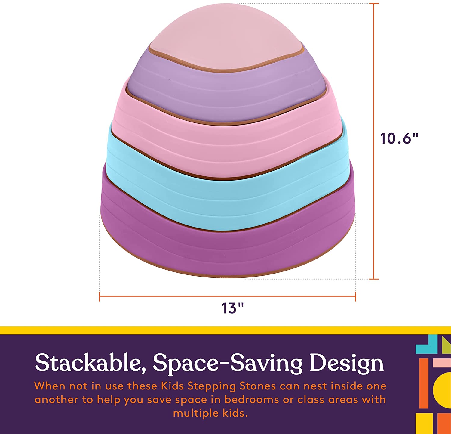 Stepping Stones (Unicorn Colors): 5 Piece Set