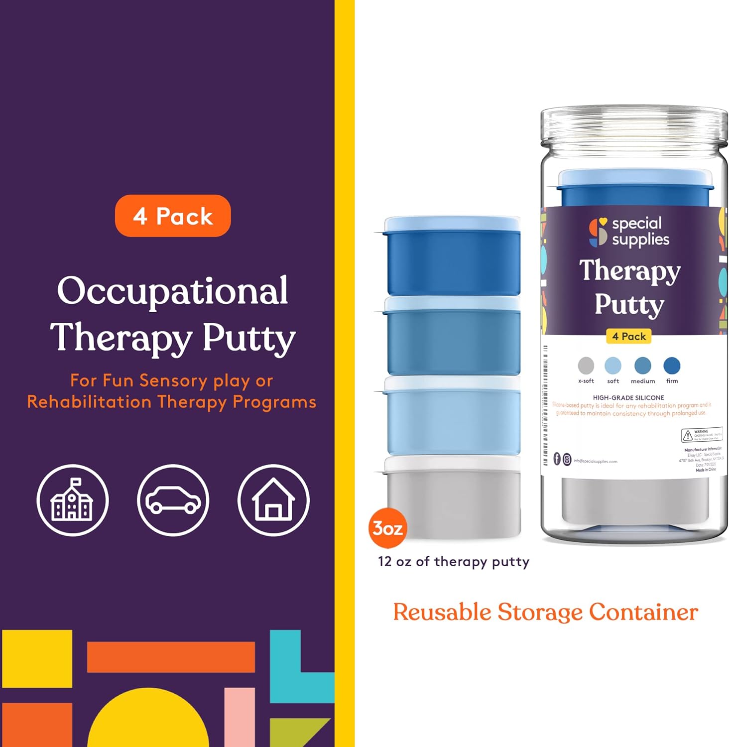 Therapy Putty (Ocean Colors): 4 Pack