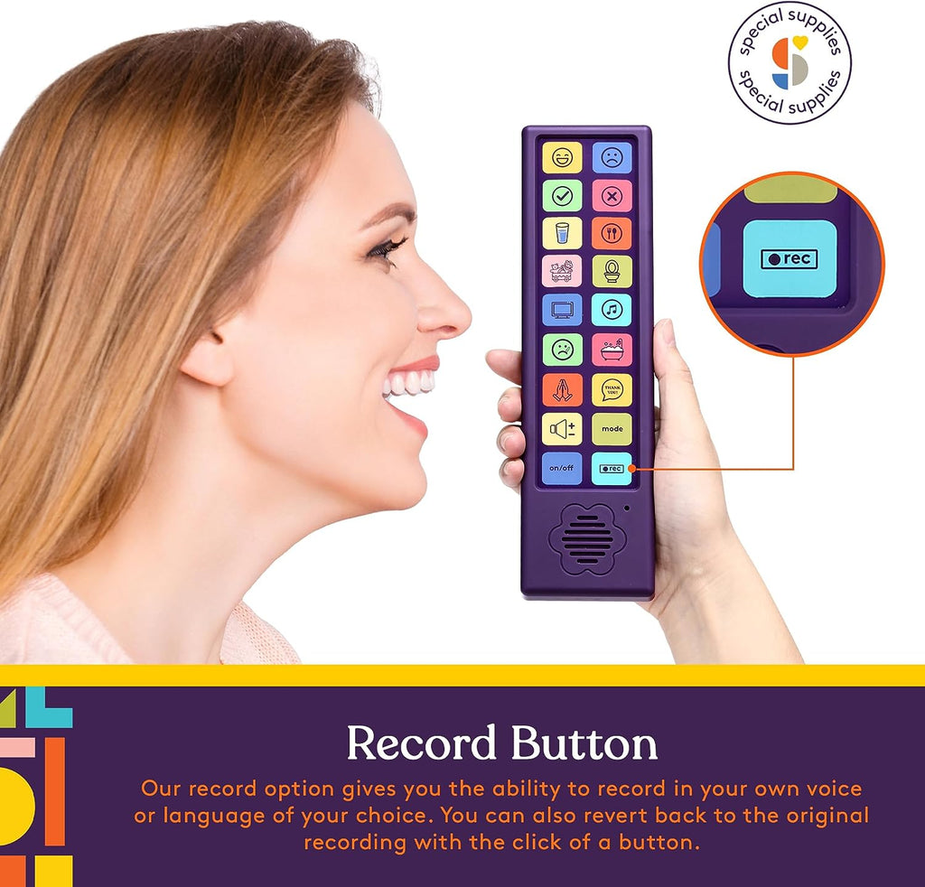 Special Supplies AAC Communication Device for Speech Therapy, Talker Buddy Communication Device for Non Verbal Kids & Adults, Autism Talking Aids for Home or School, Communication Device W/Travel Bag and Recording Option