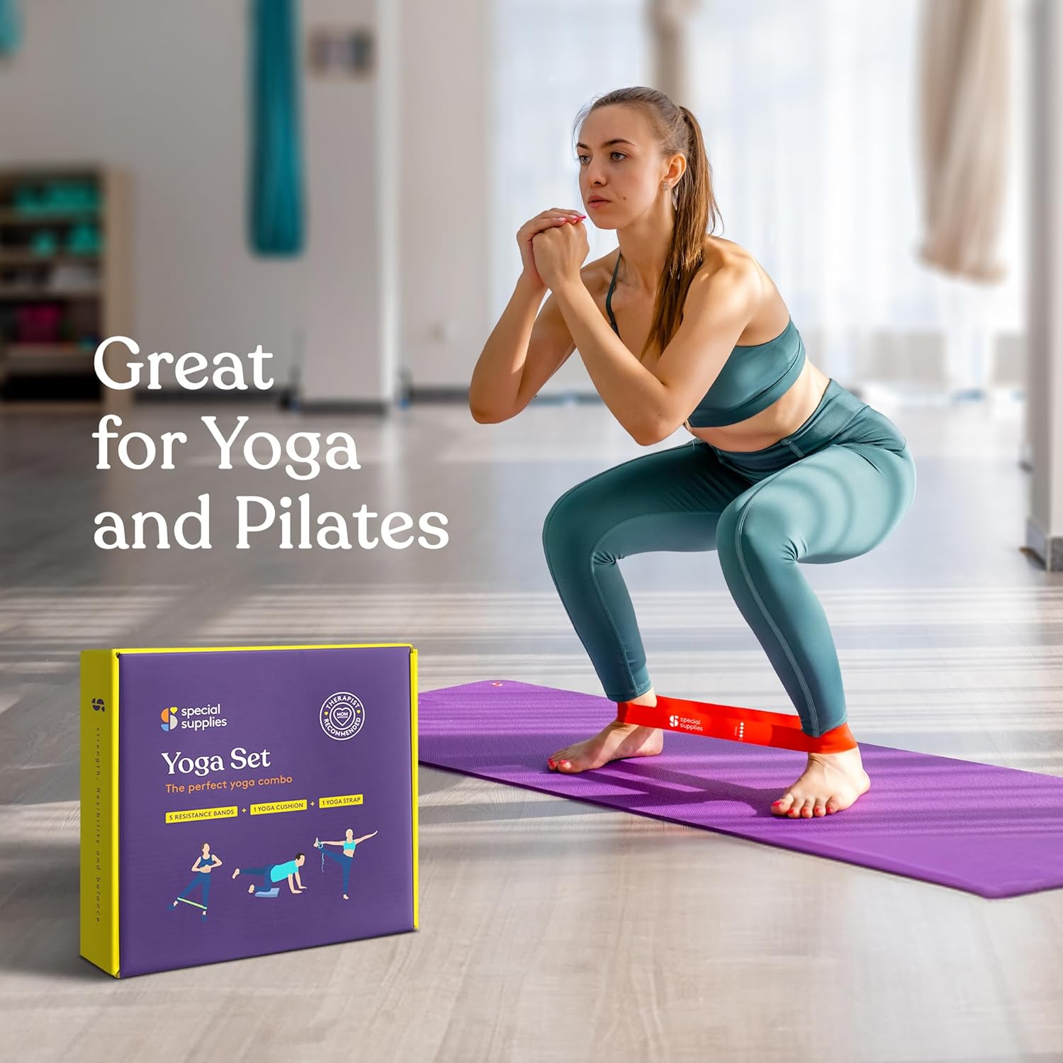 Balance Pad Exercise Kit with Yoga Strap and Resistance Bands