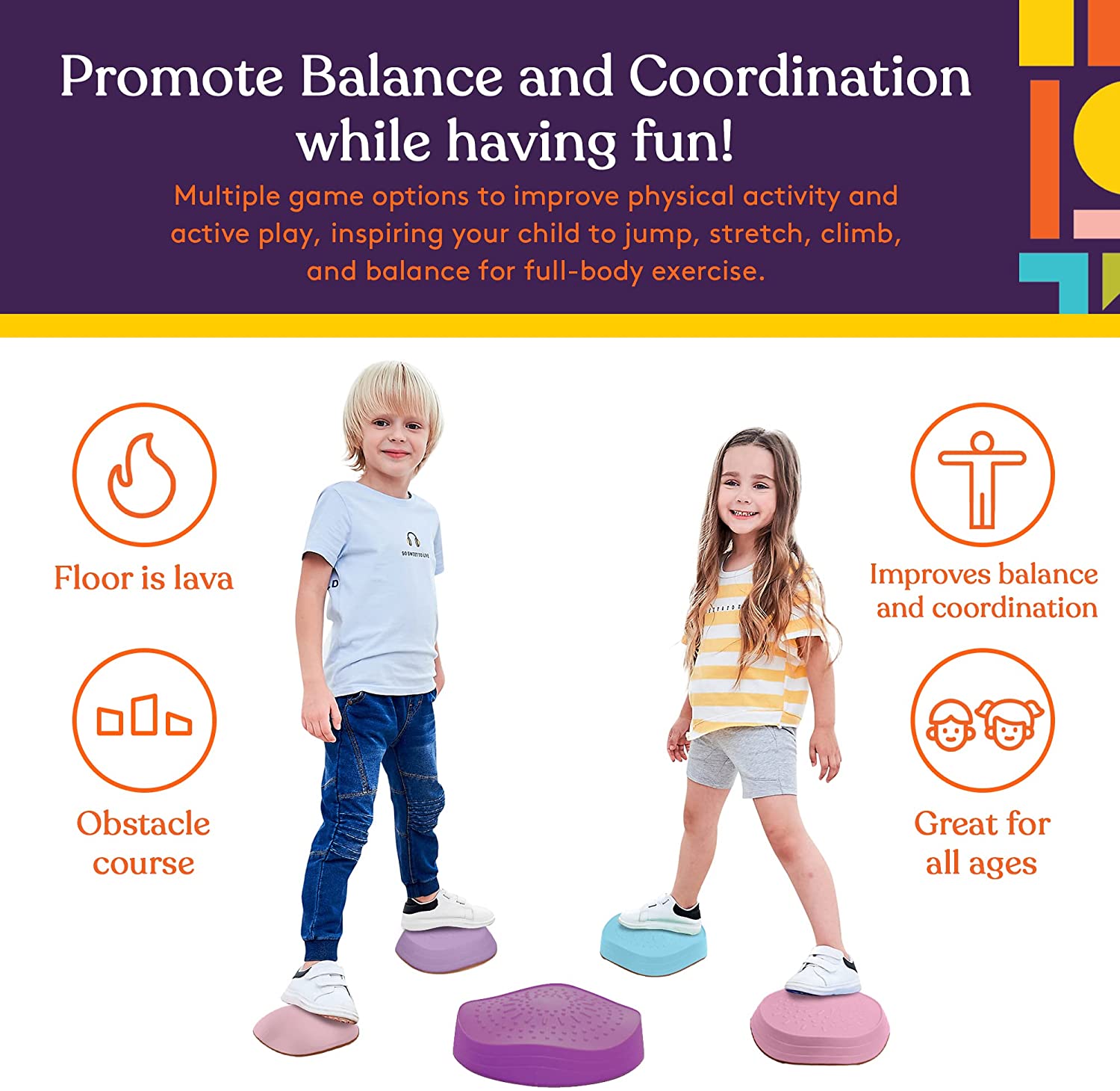 Stepping Stones (Unicorn Colors): 5 Piece Set