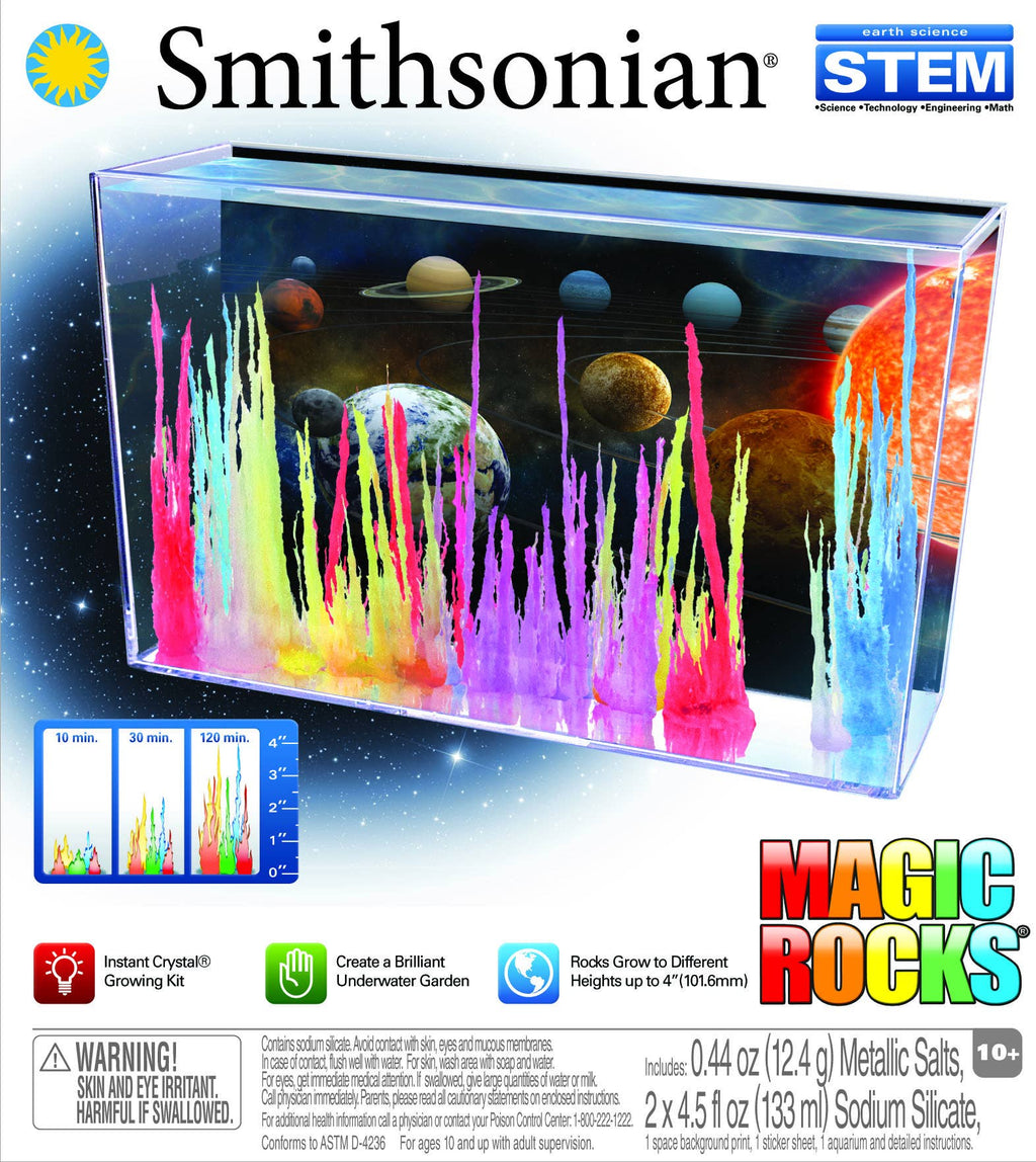 Smithsonian Magic Rocks: Crystal Growth Chemistry Kit – STEM Learning Activity for Chemical Reactions and Mineral Formation (Hands-On Science Experiment)