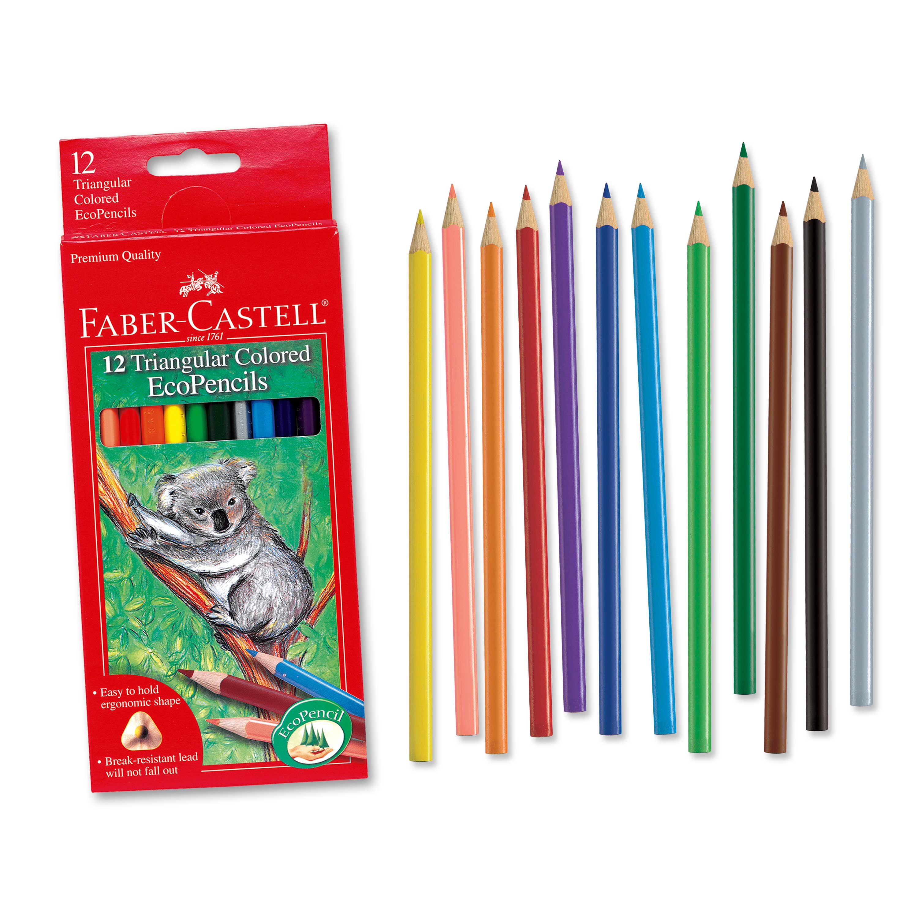 Educational Ergonomic 12 ct Colored Pencils Set – Triangular EcoPencils for Fine Motor Skill Development and Art Learning