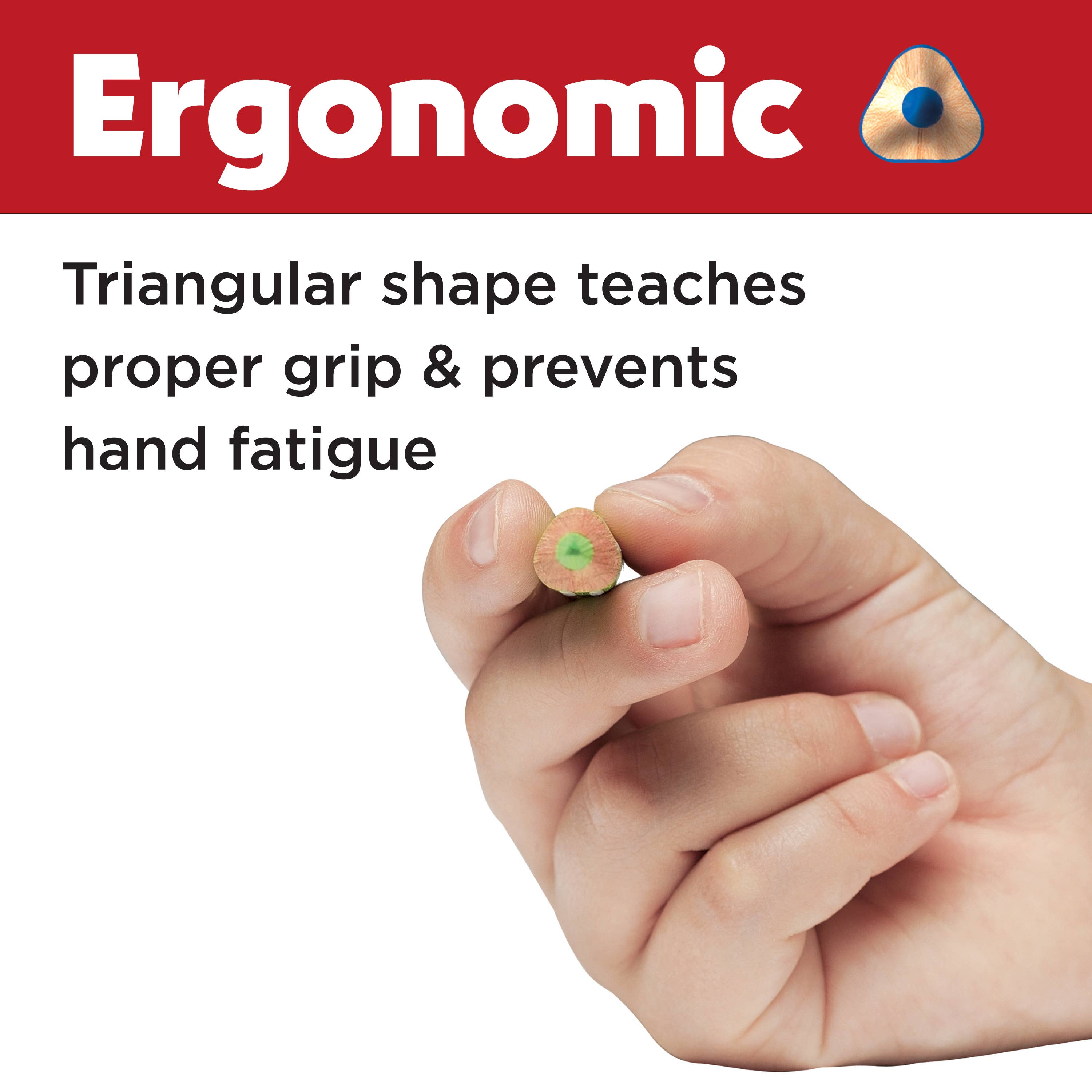 Educational Ergonomic 12 ct Colored Pencils Set – Triangular EcoPencils for Fine Motor Skill Development and Art Learning