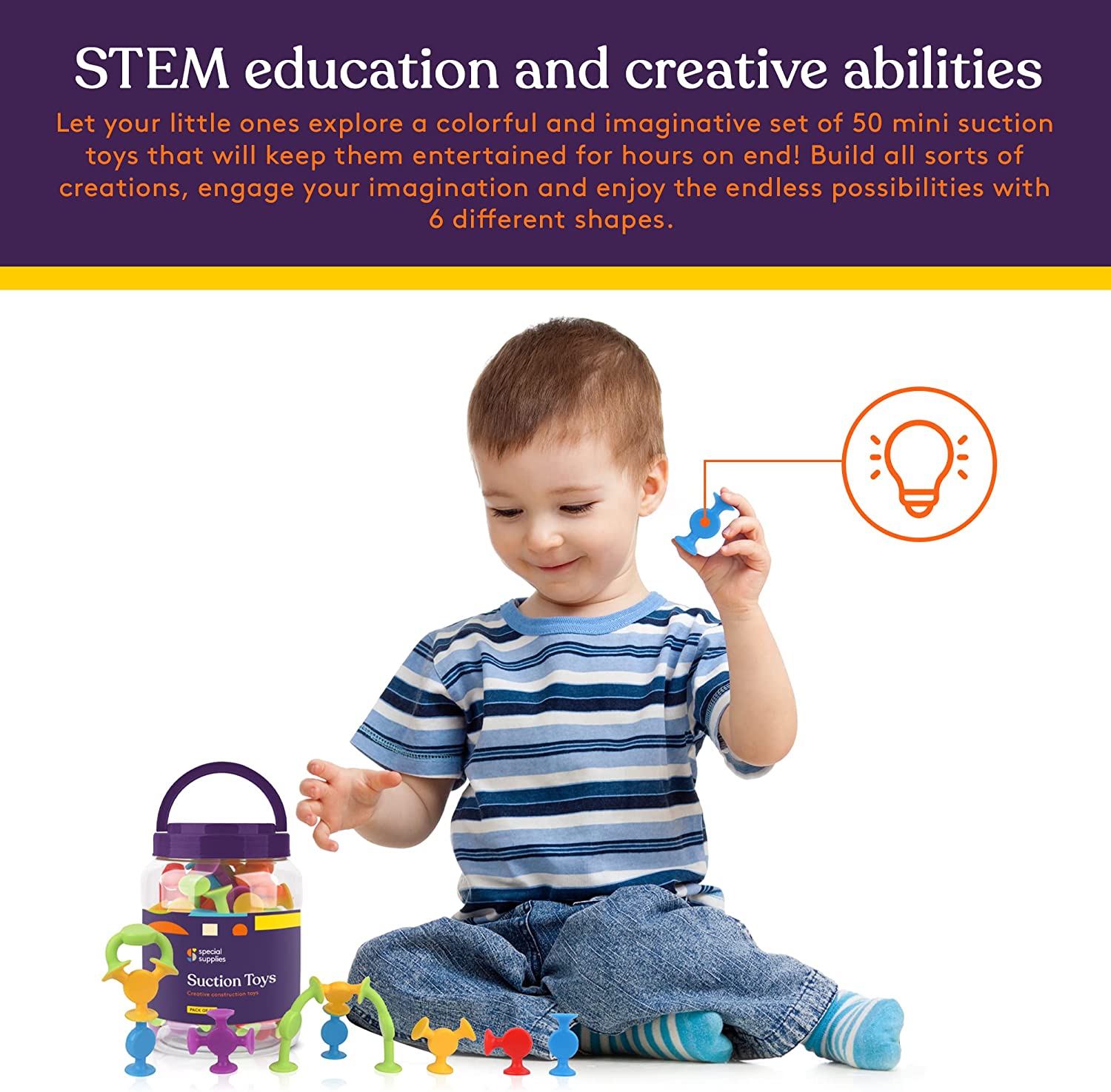 Creative Construction Suction Toys (50-Piece Set)