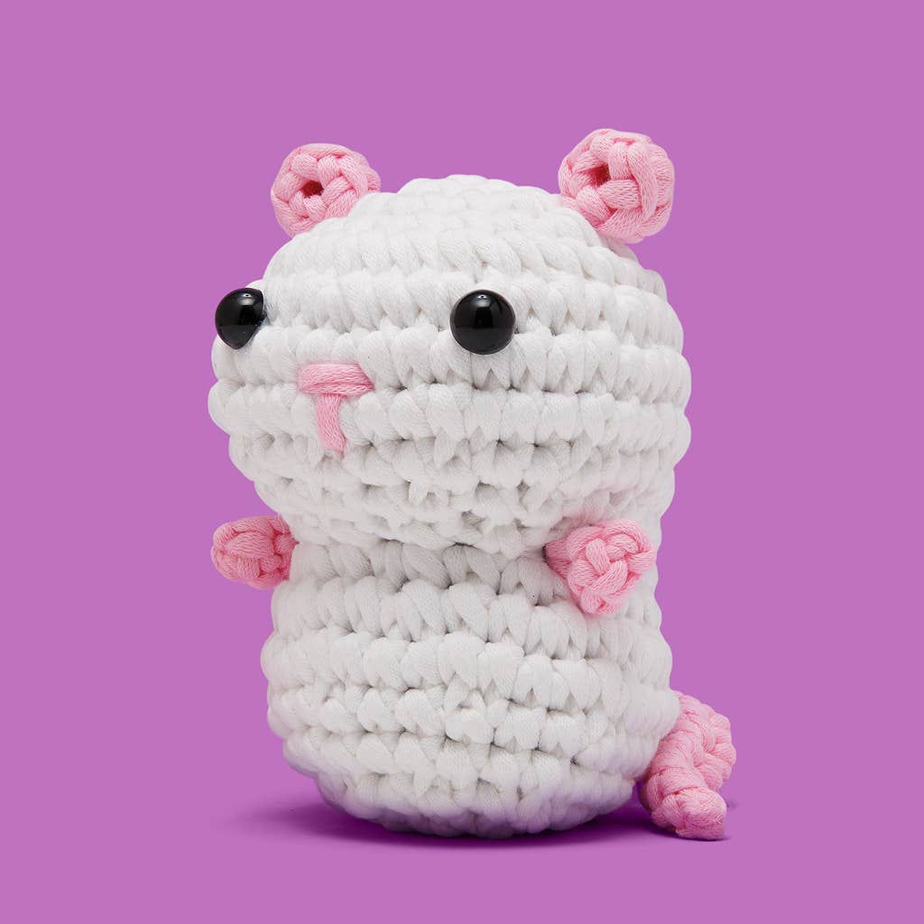 Educational Crochet Learning Kit – Beginner Fiber Arts Skill Development: Woobles Tony the Rat Crochet Kit