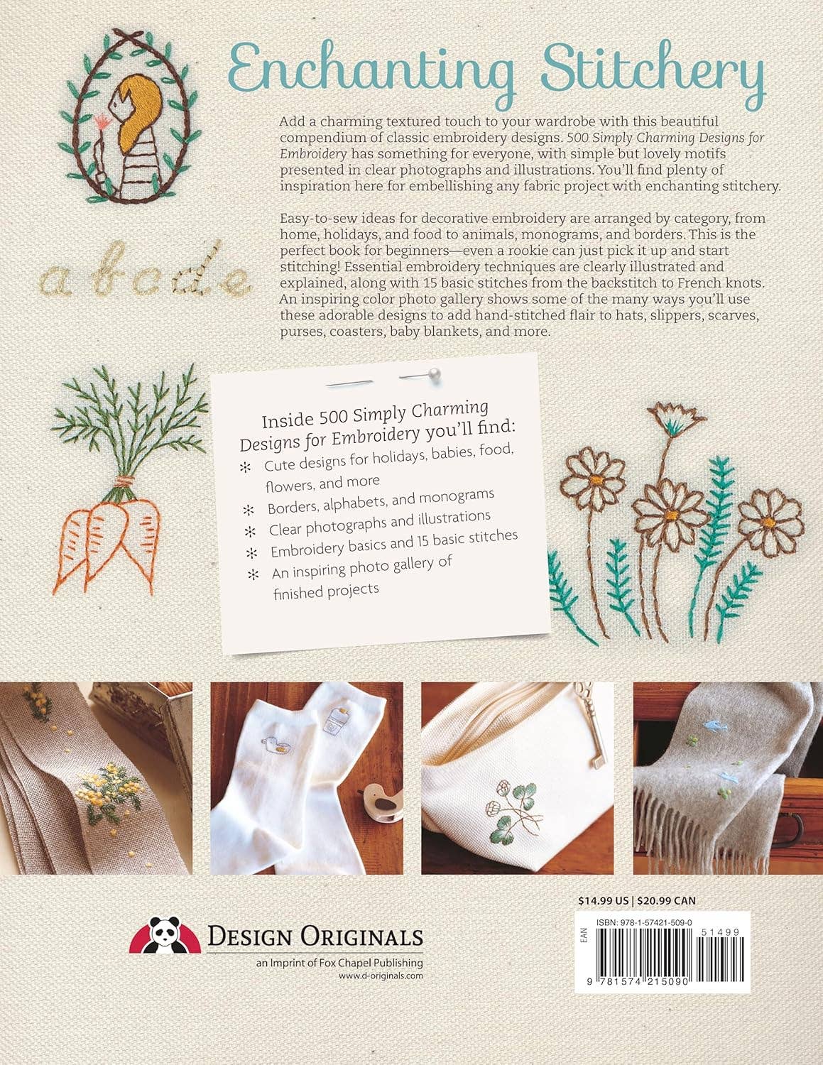 500 Simply Charming Designs for Embroidery — Instructional Guide to Hand Embroidery and Decorative Fiber Art