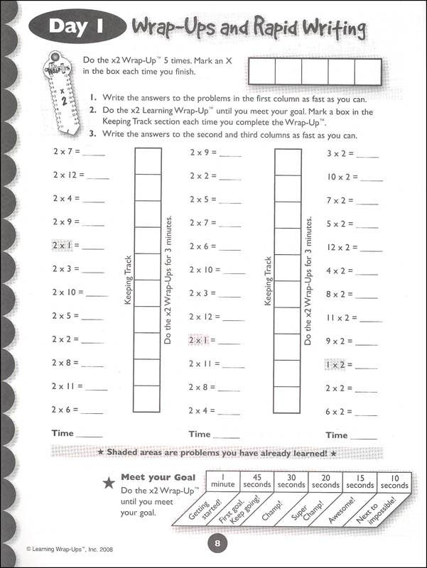 Learning Wrap-ups: 10 Days to Multiplication Mastery