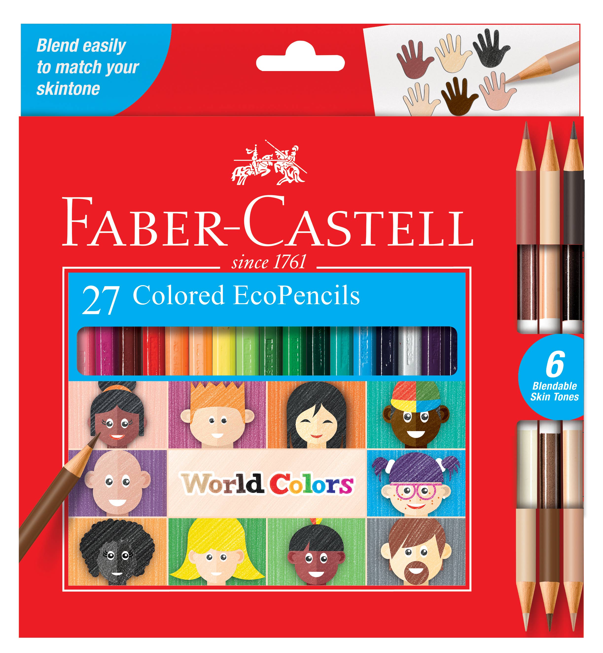 Educational World Colors Colored Pencil Set (27 Pack) – Skin Tone Art Pencils for Diversity, Portrait Drawing, and Creative Expression