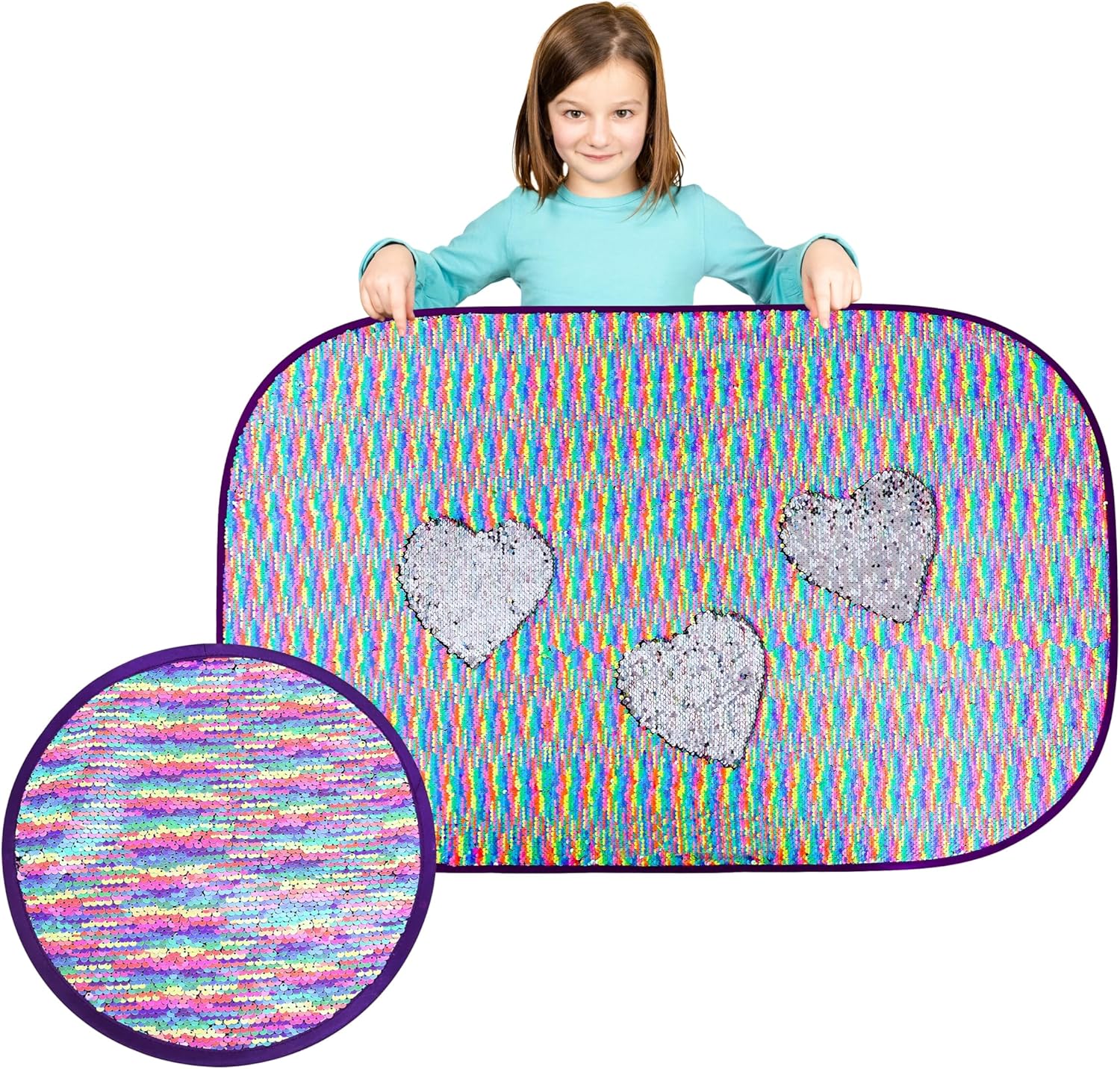 Sequin Fabric Sensory Wall, 39” x 26”, Large Fabric Panel with Colorful Flip Sequined Tactile Stimulation for Kids or Adults, Calming and Stimulating Early Learning Play