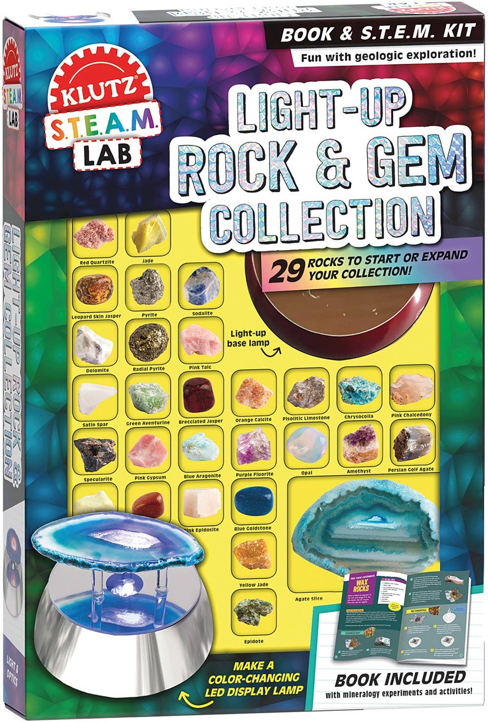 Educational Rocks, Gems & Minerals Science Kit – Light-Up Display & Earth Science Activities