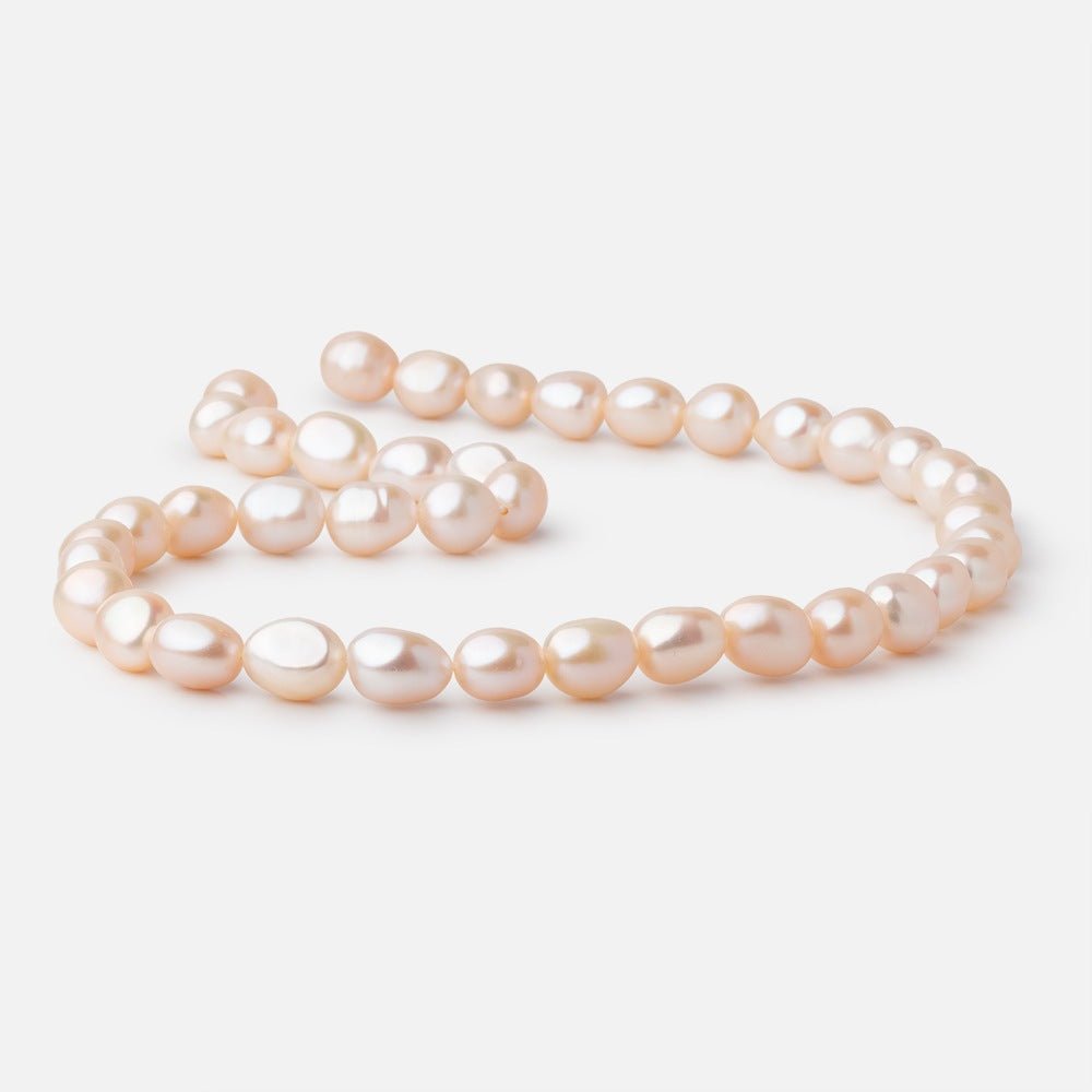 9.5-10.5mm Peach Baroque Freshwater Pearls 15.5 inch 35 Beads