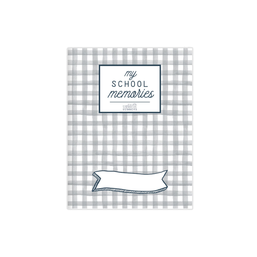 Timeless Gray Plaid School Memory Journal