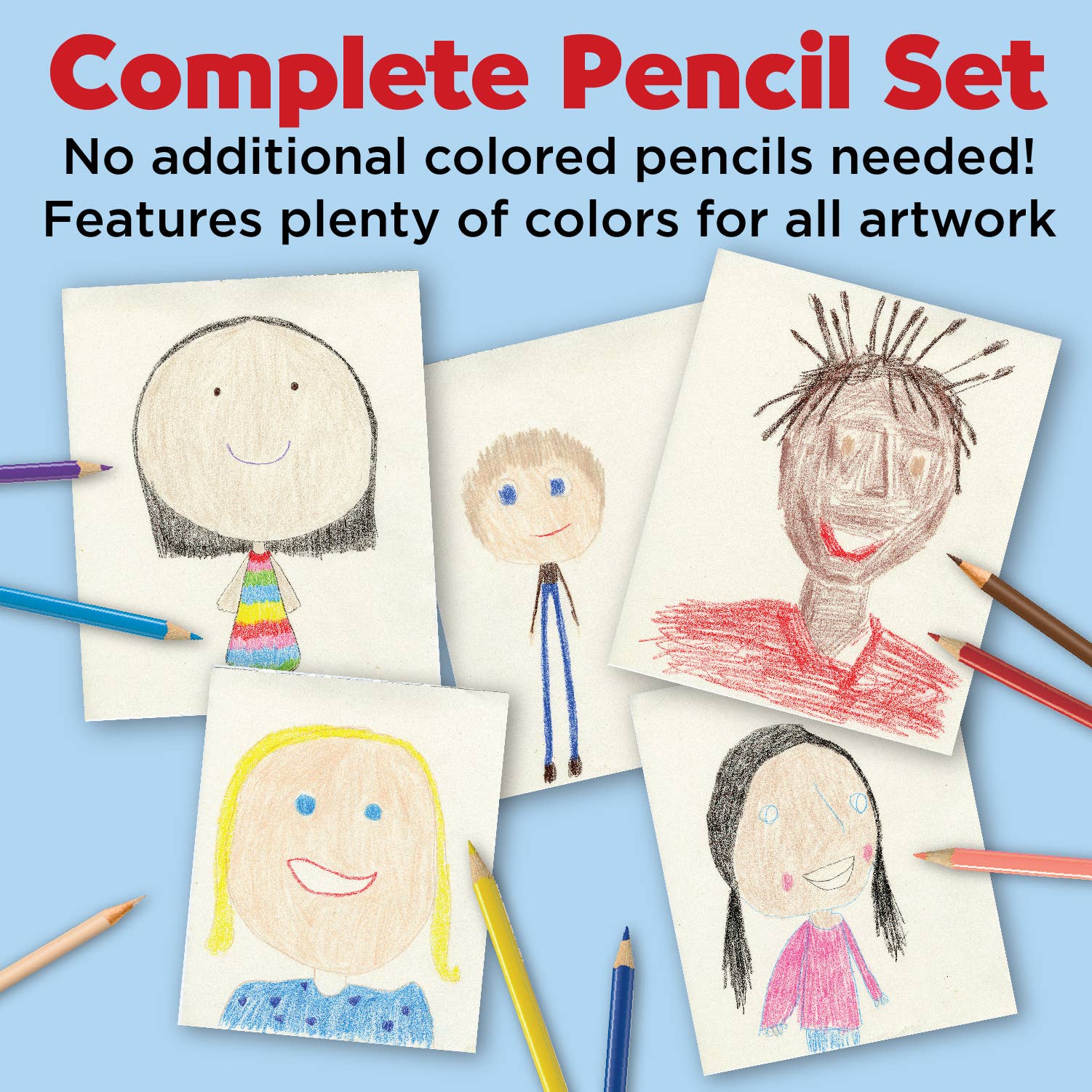 Educational World Colors Colored Pencil Set (15 Pack) – Skin Tone Art Pencils for Portrait Drawing and Creative Expression