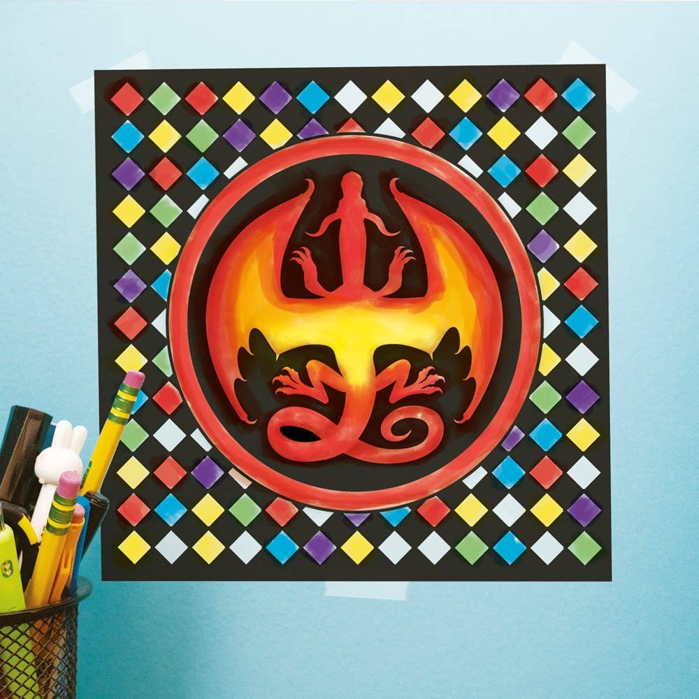 Klutz® Wings of Fire Stained Glass Art – Dragon Design & Color Learning Kit