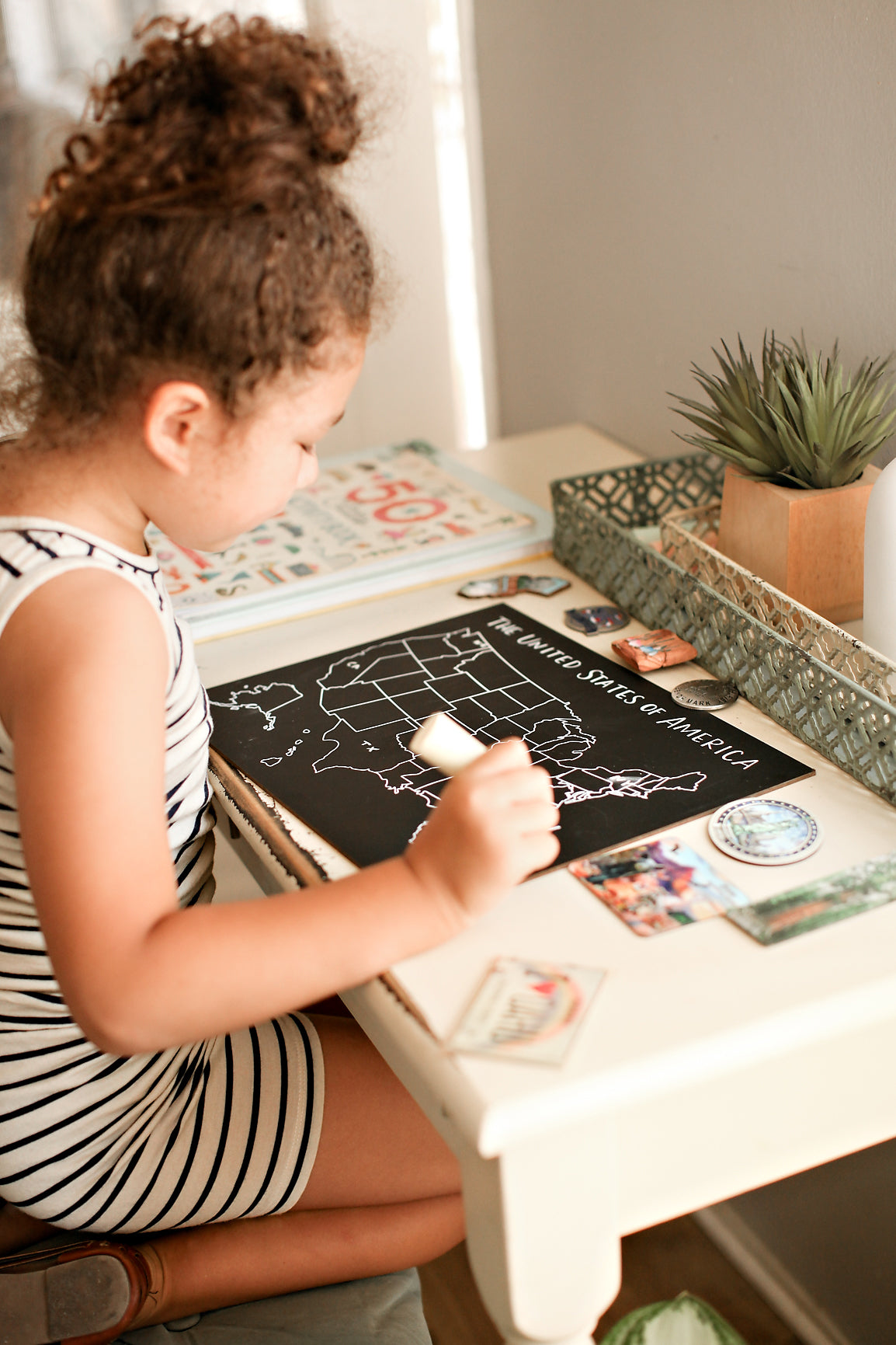 United States Map Trace-n-Erase Chalkboard® (unlabeled)