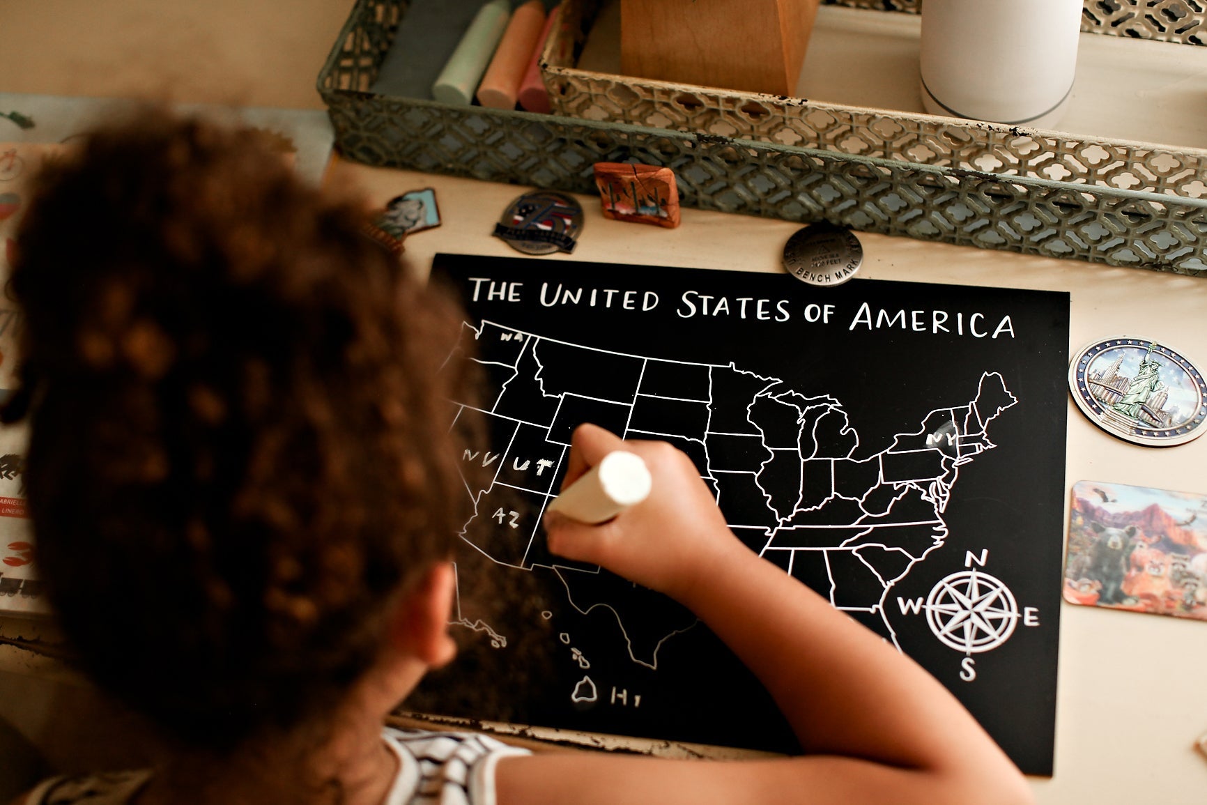 United States Map Trace-n-Erase Chalkboard® (unlabeled)