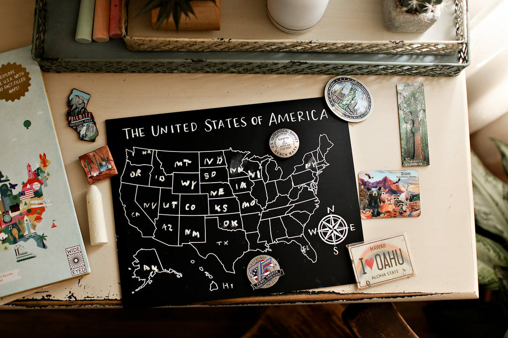 United States Map Trace-n-Erase Chalkboard® (unlabeled)