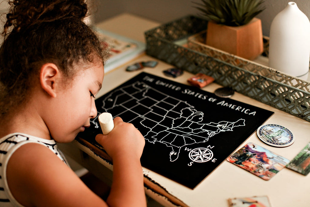 United States Map Trace-n-Erase Chalkboard® (unlabeled)