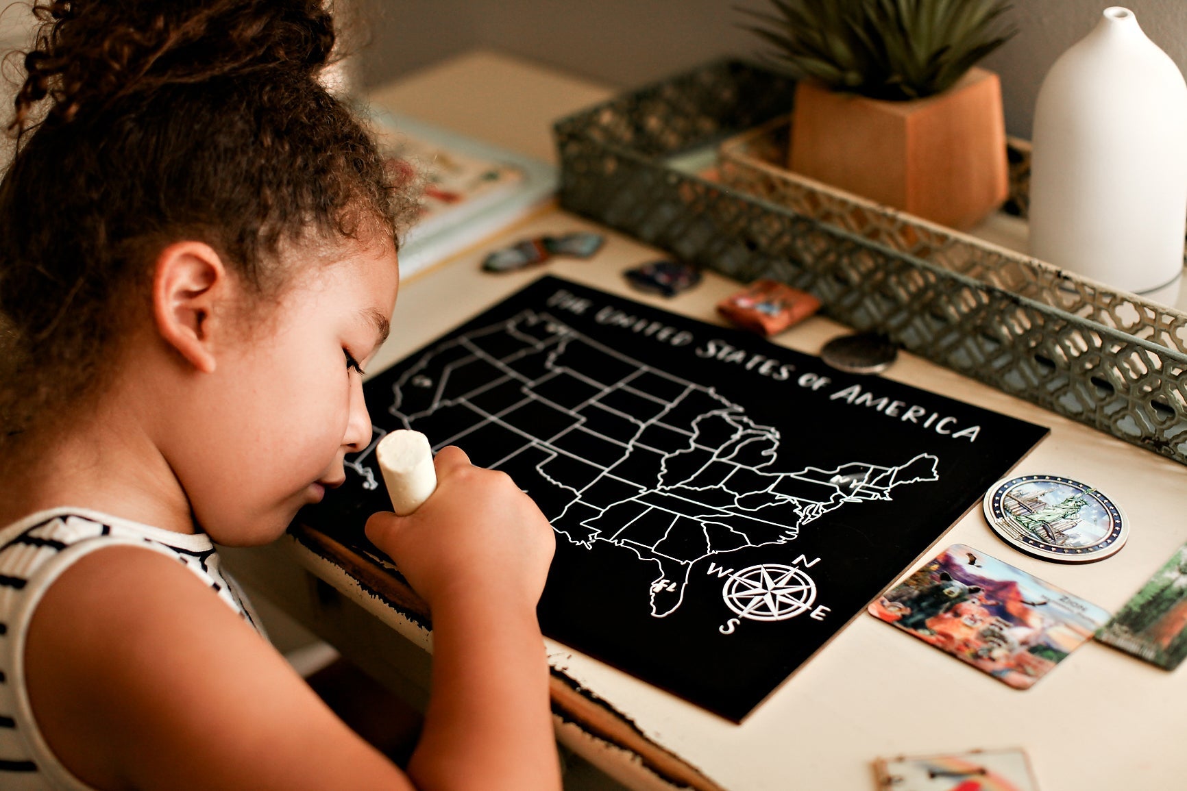 United States Map Trace-n-Erase Chalkboard® (unlabeled)