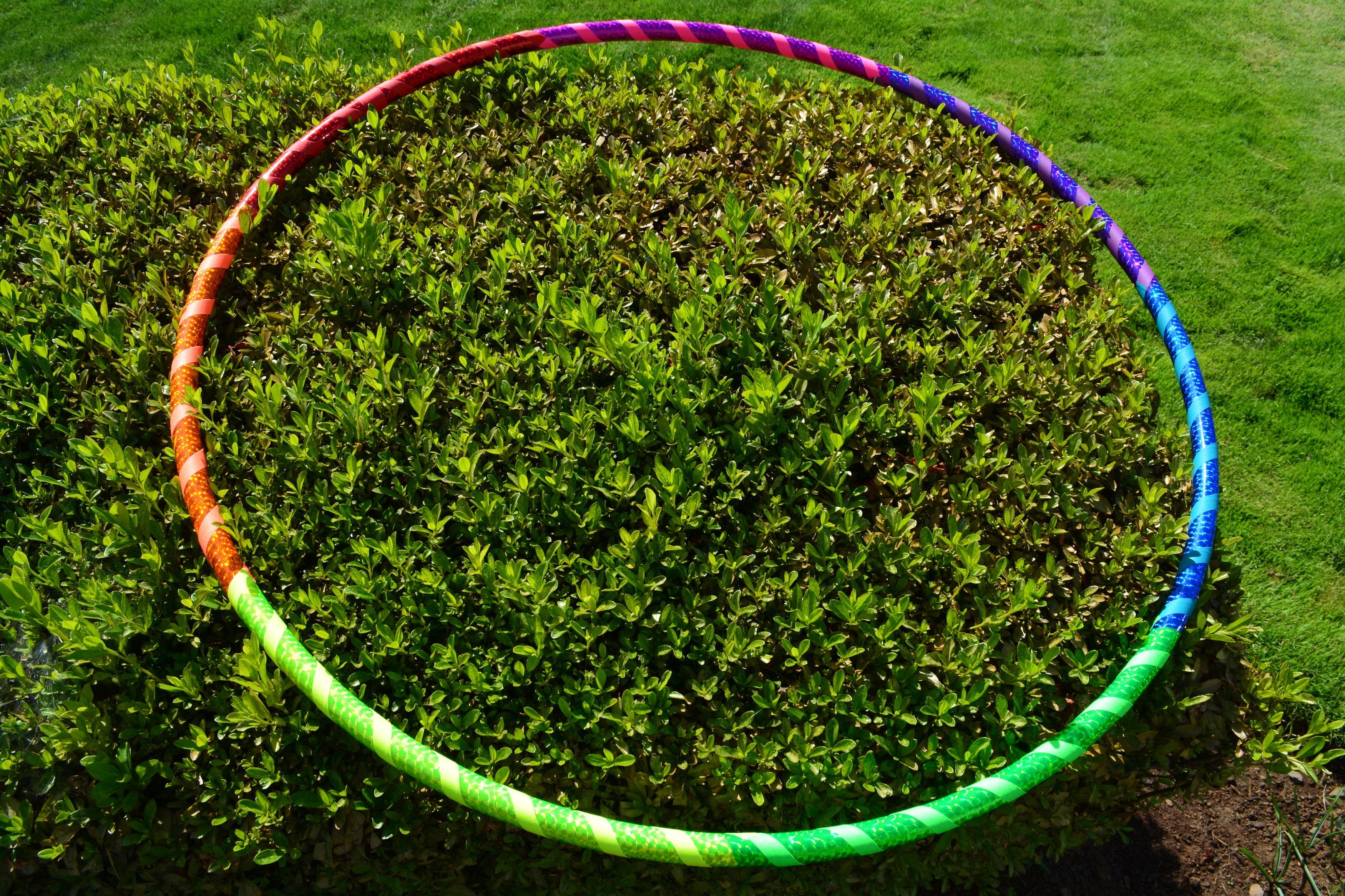 Rainbow Prism Taped Hoops ~ Beginner & Kids Fitness & Practice Hoops