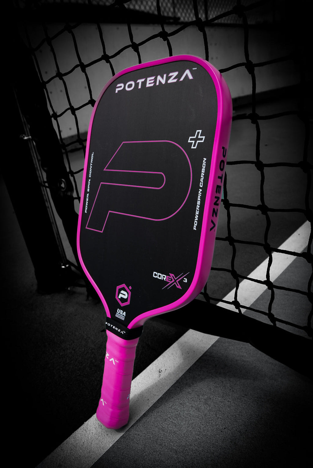 P+ PowerSpin Carbon COREx3 (Neon Pink, Elongated Face)